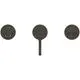 3-Loch Wannenrandarm von Ideal Standard, bestehend aus einem Bedienelement mit Drehknopf und zwei weiteren Elementen zur Steuerung. Farbe: Magnetic Grey.
